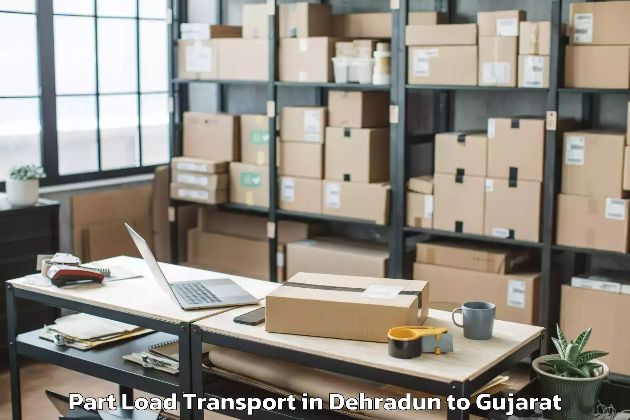 Professional Dehradun to Dwarka Part Load Transport